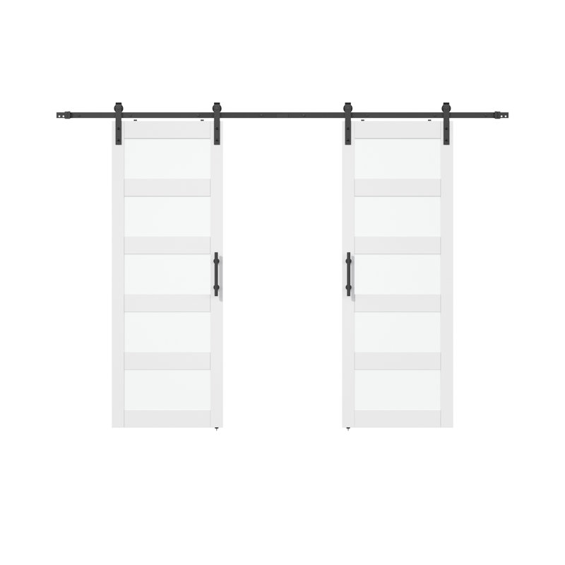 Porte de grange double 84 po, 60 po x 84 po, Gris