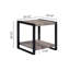 Table d'appoint rustique moderne avec rangement, fini bois brun-gris pour la maison
