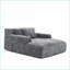 Canapé-lit Lazy avec 3 coussins - tissu chenille, sans assemblage pour le salon | Gris | Chenille