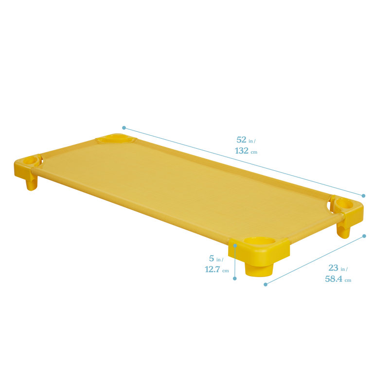 ECR4Kids Stackable Kiddie Cot, Standard Size, Classroom Furniture, 6-Pack