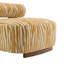 Chaise d'appoint de style contemporain avec dossier cylindrique en mousse à haute densité et tissu zébré revêtu de tissu d'ameublement jaune-171673703