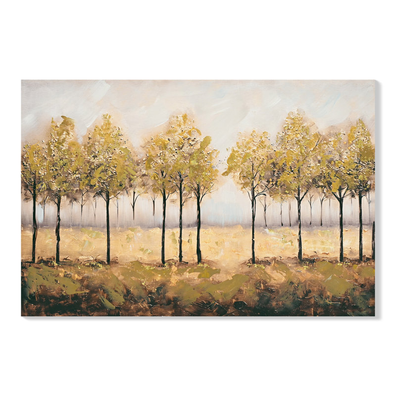 Toile peinte à la main à la feuille d'or 24 x 36 pouces encadrée de pierres intégrées pour la décoration d'un appartement