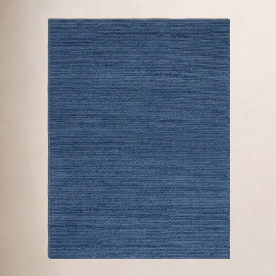 Elle Navy Blue Hand-Woven Wool Rug