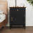 Modern Farmhouse Nightstand Set with Drawer & Cabinet Storage - Contrast Wood Top-468676036