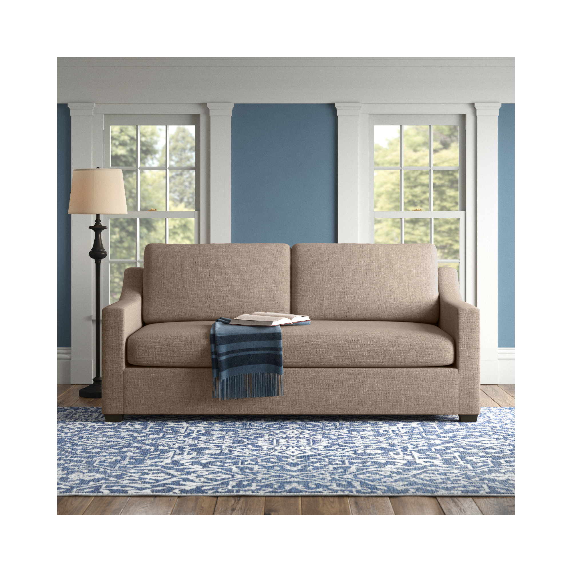 Cranbrook 88'' Upholstered Sofa, Conversation Linen Basketweave