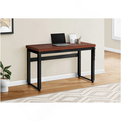 Computer Desk, Home Office, Standing, Adjustable, 48"L, Work, Laptop, Brown Laminate, Black Metal, Contemporary, Modern