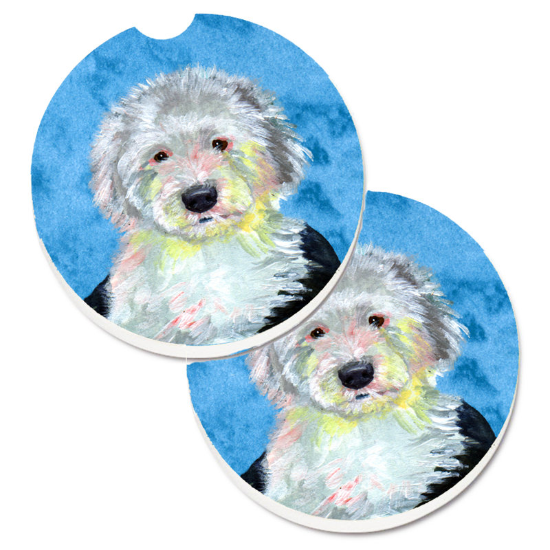 Sous-verre barbu collie voiture, Berger anglais