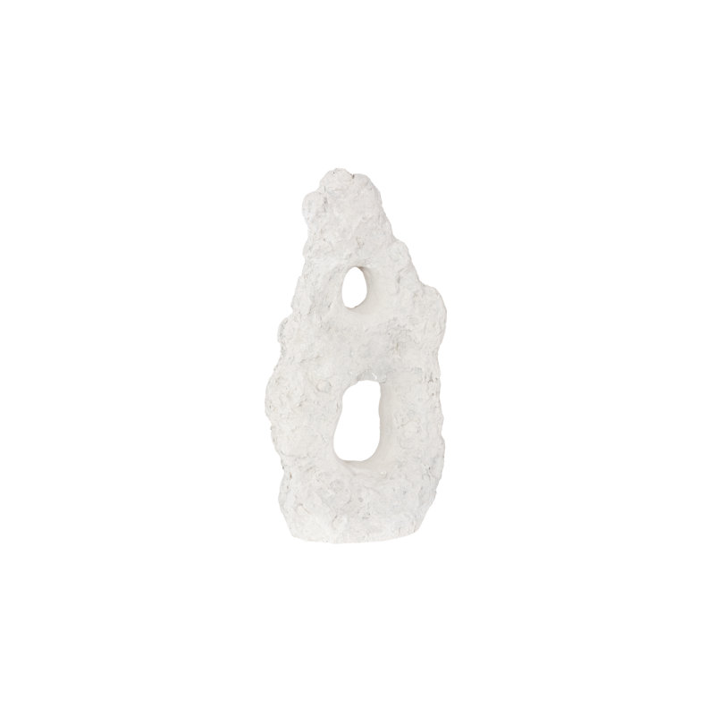 Cast Stone Table Top Sculpture, Double Hole
