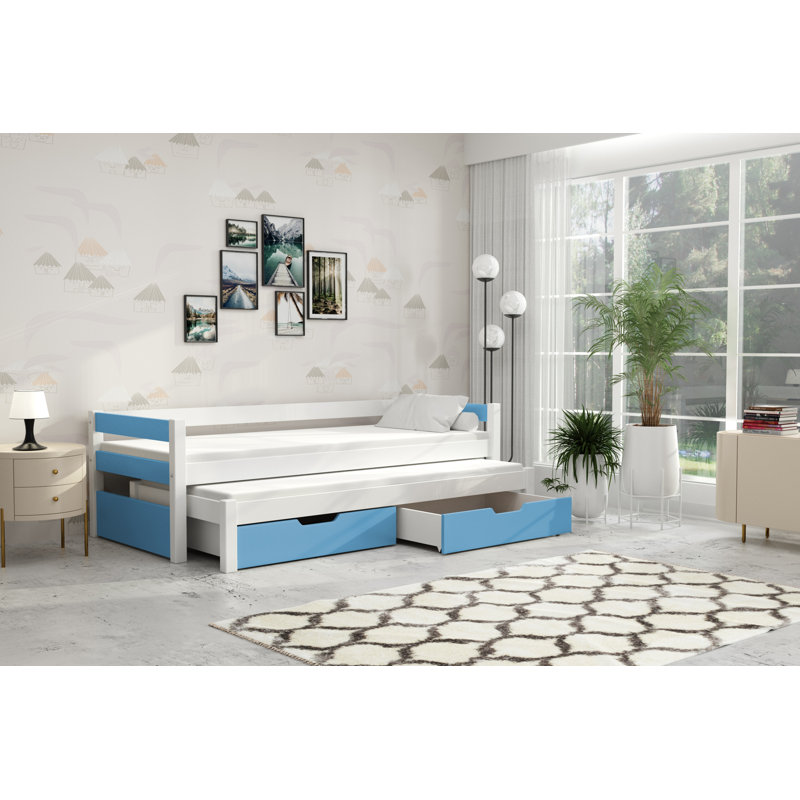 Henkil European Single (90 X 200cm) 2 Drawer Bunk Bed and Mattress with Trundle by Harriet Bee, White