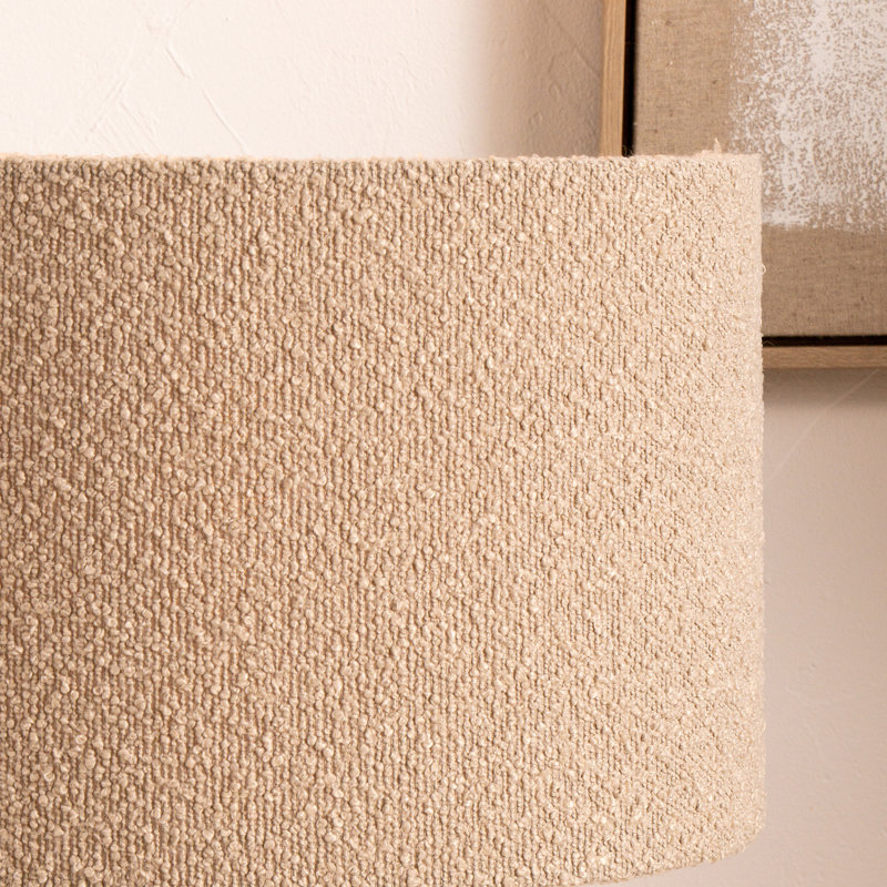 Drum Boucle Lamp Shade, Taupe, 23cm H x 35cm W x 35cm D