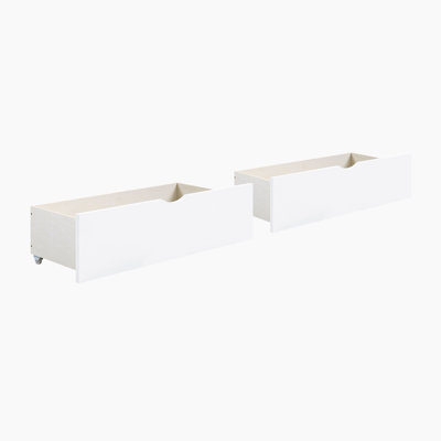 Nevaeh Transitional Solid Wood Storage Boxes, 2 Pieces with Smooth-Glide Casters & Polished Nickel Flush Ring Pulls