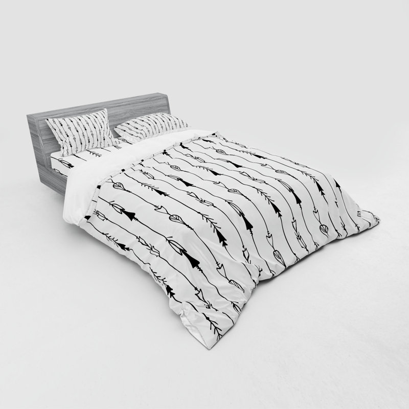Ensemble de housse de couette en microfibre grise moderne et contemporaine, Housse de couette grand + 3 pièces supplémentair