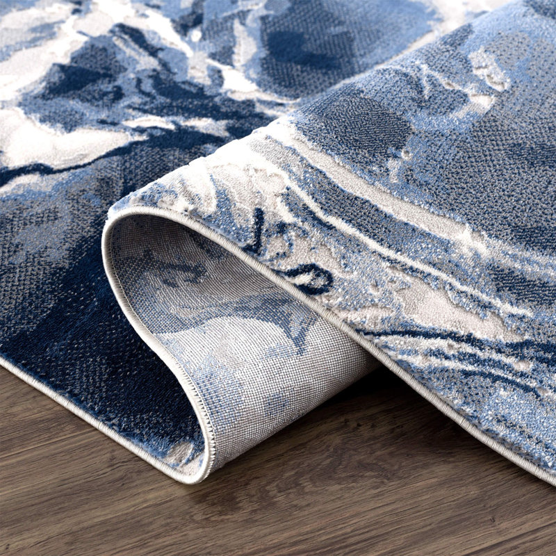 Tapis bleu / gris Rosalina REG110A, Rectangle 6 pi x 9 pi