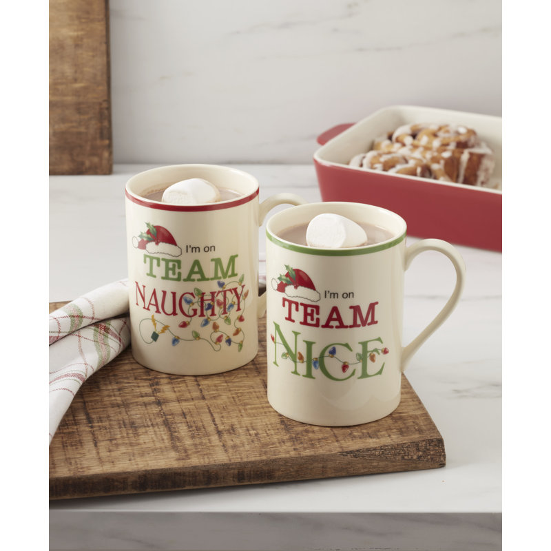 Naughty & Nice Mugs, Set of 2