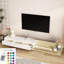 Meuble télé blanc avec lumières DEL, centre de divertissement pour le salon, 16 lumières colorées et 4 effets clignotants, grands composants de rangement, support moderne de 15,44 po de hauteur, construction, livres, largeur 11,89 po