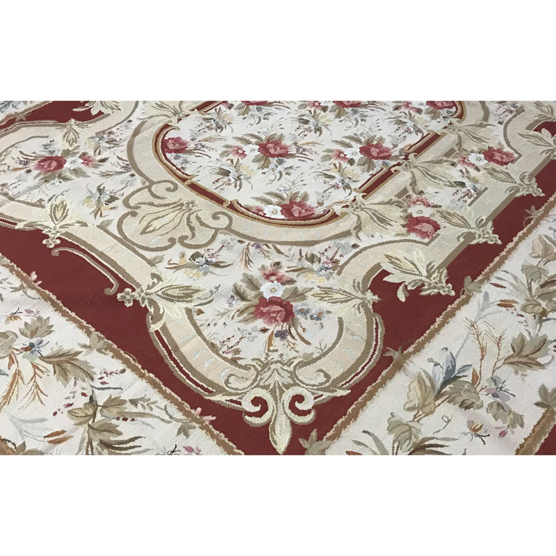 Tapis beige noué à la main de haute qualité
