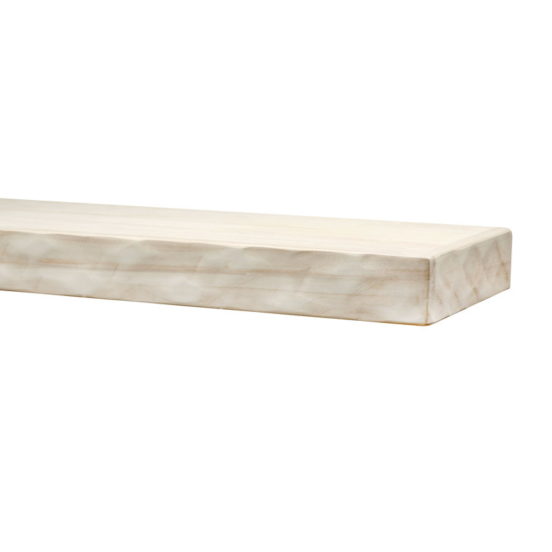 Tablette flottante en bois véritable - taillée, Sans finition, 48