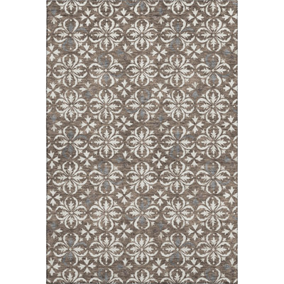 Premium Machine Washable Prisco Brown Rug