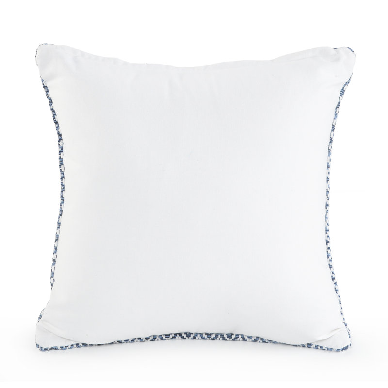 Housse de coussin décoratif 100% coton Breanna, Bleu