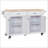 Durable Kitchen Island With Rubberwood Countertop, 5-Wheel Mobility, And Ample Storage For Enhanced Cooking Experience-1473609437