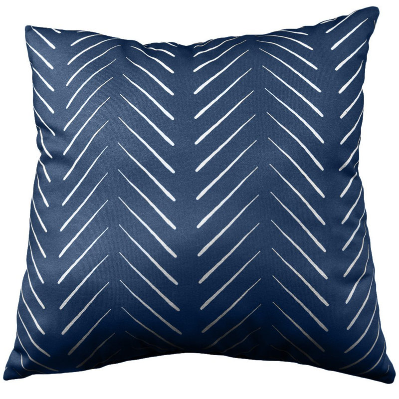 15 Coussin à double face 15 Colonnes Chevron, Bleu marine