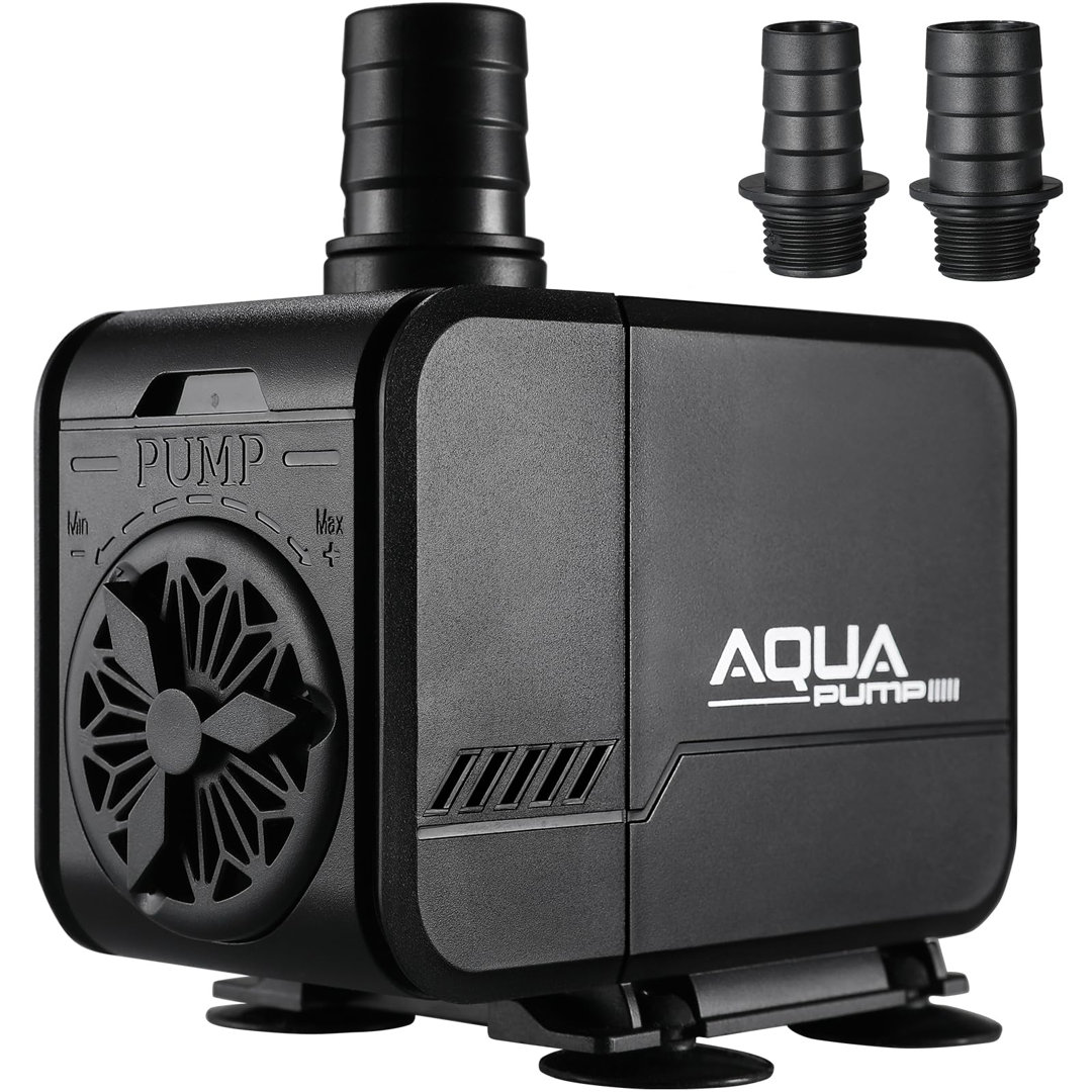 45w Aquarium Pump, Adjustable Flow Water Pump Pond Pump, 3000l/h Submersible Water Pump With Filter And 3 Nozzles 19mm / 22mm / 25mm, Max Delivery Hea