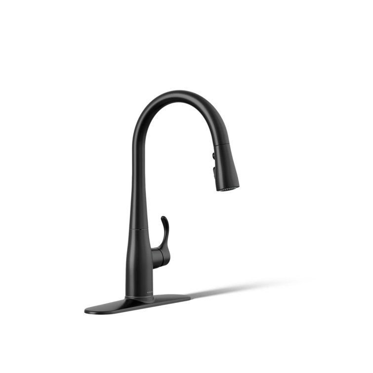 Kohler K-597-BL Simplice® Single-Handle Pull Down Bar Sink Faucet with Three-Function Sprayhead