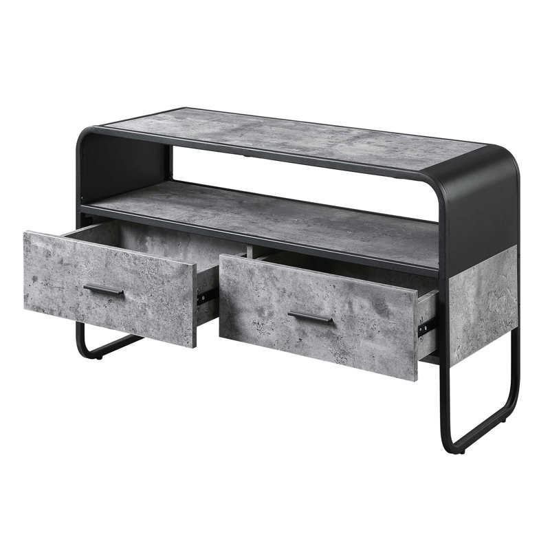 Concrete and 2-drawer TV Stand