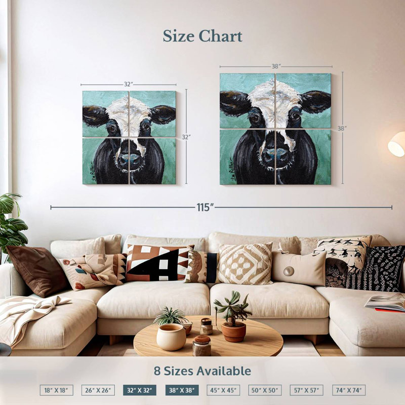 Brampt Cow Clyde, 32" H x 32" W