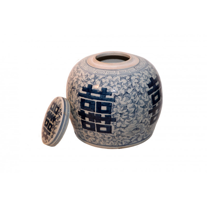 Large Blue And White Ginger Jar