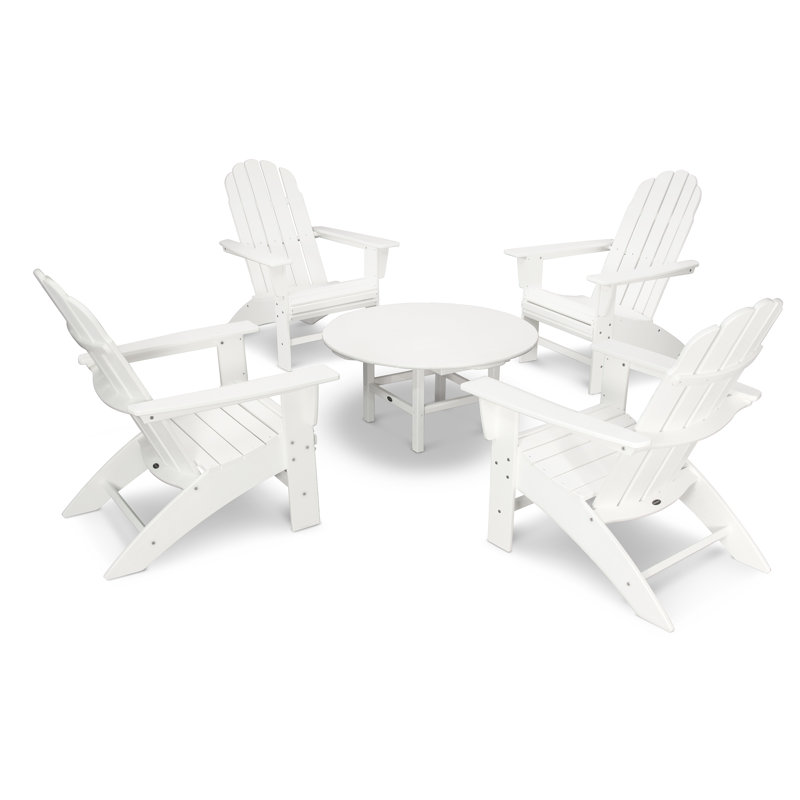 POLYWOOD Vineyard 5-Piece Oversized Adirondack Set, White