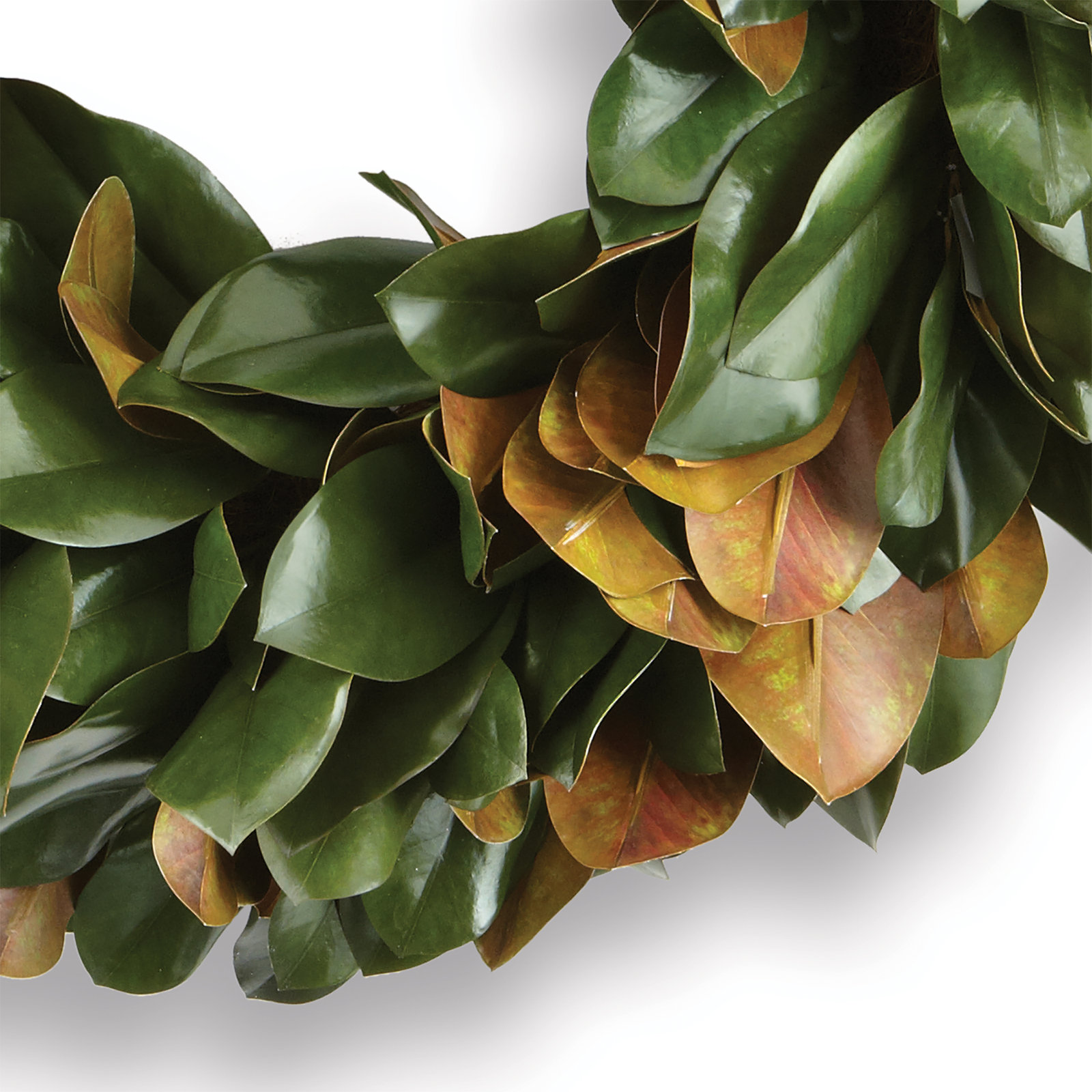 Barrigan Handcrafted Faux Magnolia Metal Wreath, 30" H x 30" W x 6" D