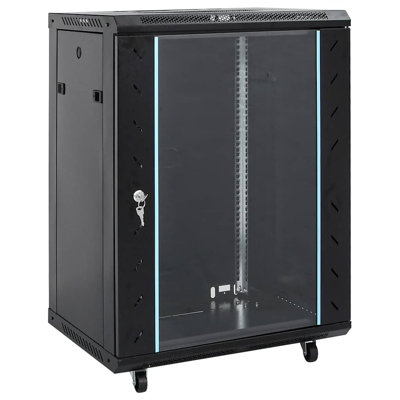 vidaXL 15U Network Cabinet with Swivel Feet 19" IP20 23.6x17.7x33.9