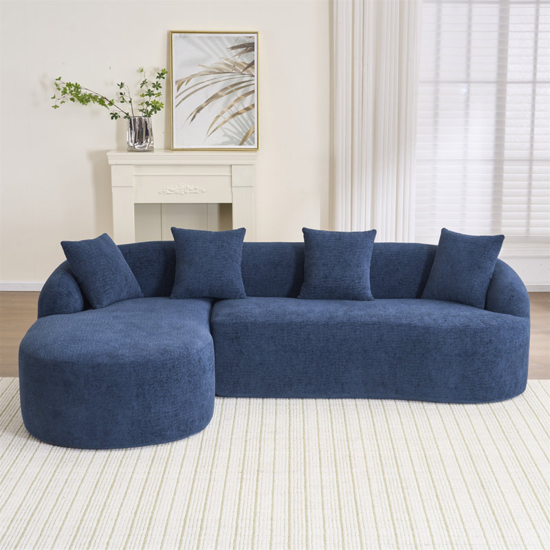 Canapé à compression Boneless, Navy Blue Chenille