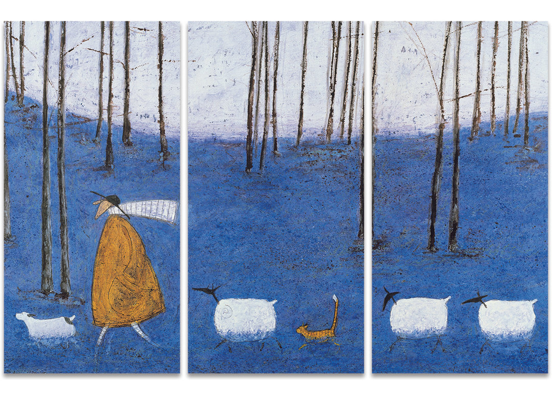 Tiptoe Through the Bluebells' Wall art Multi-Piece Image on Canvas
