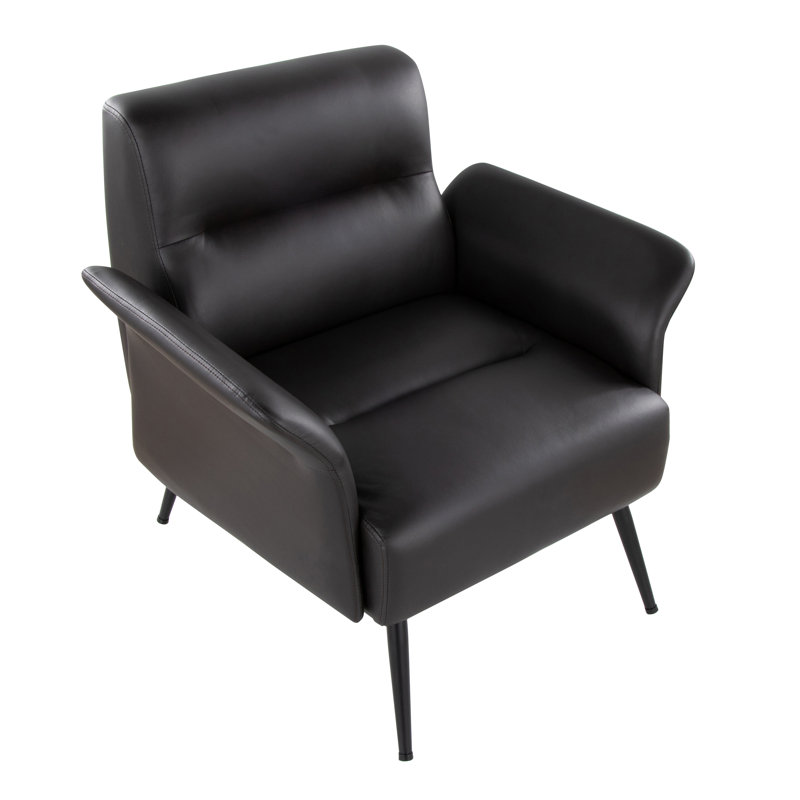 Fauteuil d'appoint Petal, Similicuir espresso