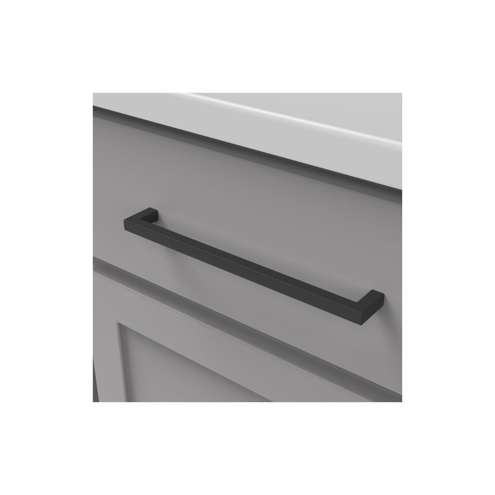 Skylight Collection Handle Pull - Contemporary Hardware for Drawers & Cabinets, Matte Black, 8-13/16", 5