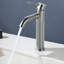 Robinet de lavabo de salle de bain à poignée simple et simple en nickel brossé Topcraft-88686178