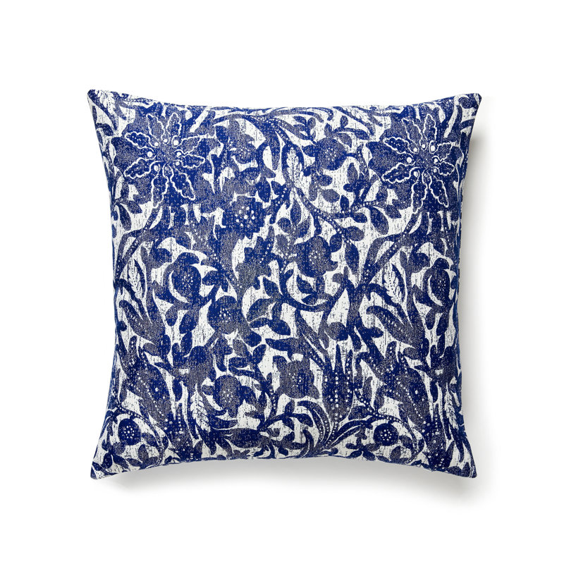 Bali Square Indoor/Outdoor Pillow Cover & Insert, Ultra Marine
