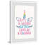 «Happy as a Unicorn Eating», reproduction encadrée-542064504