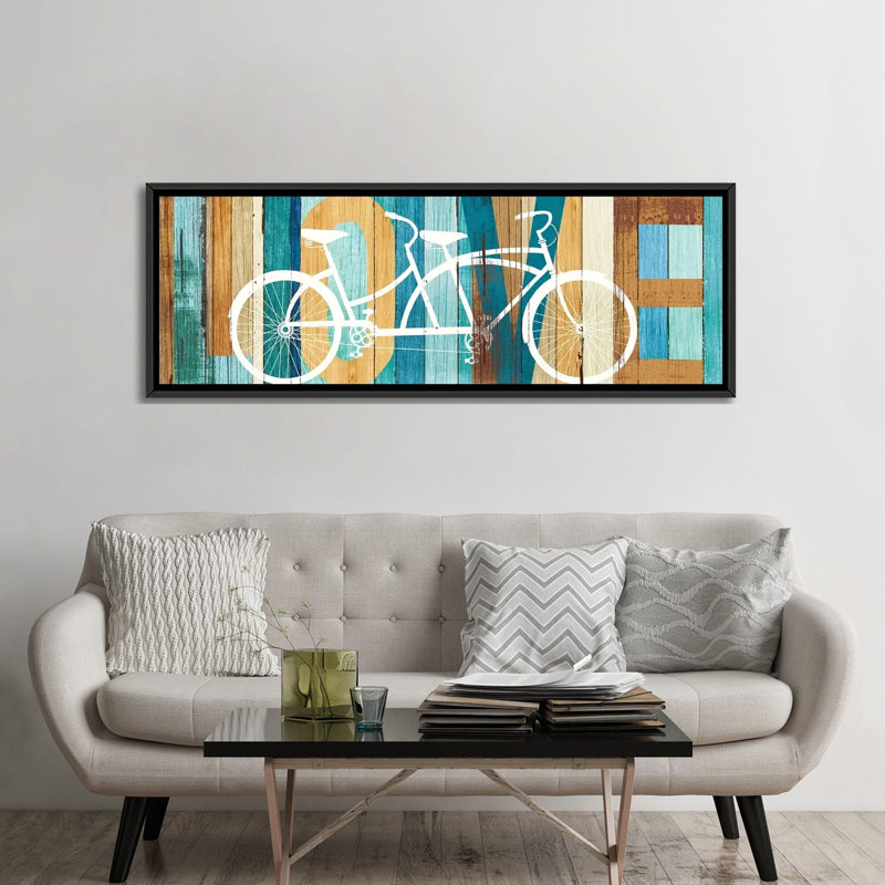 «Beachscape Series: Love I», impression sur toile, H 24 po x l 72 po x P 1,5 po, Cadre noir