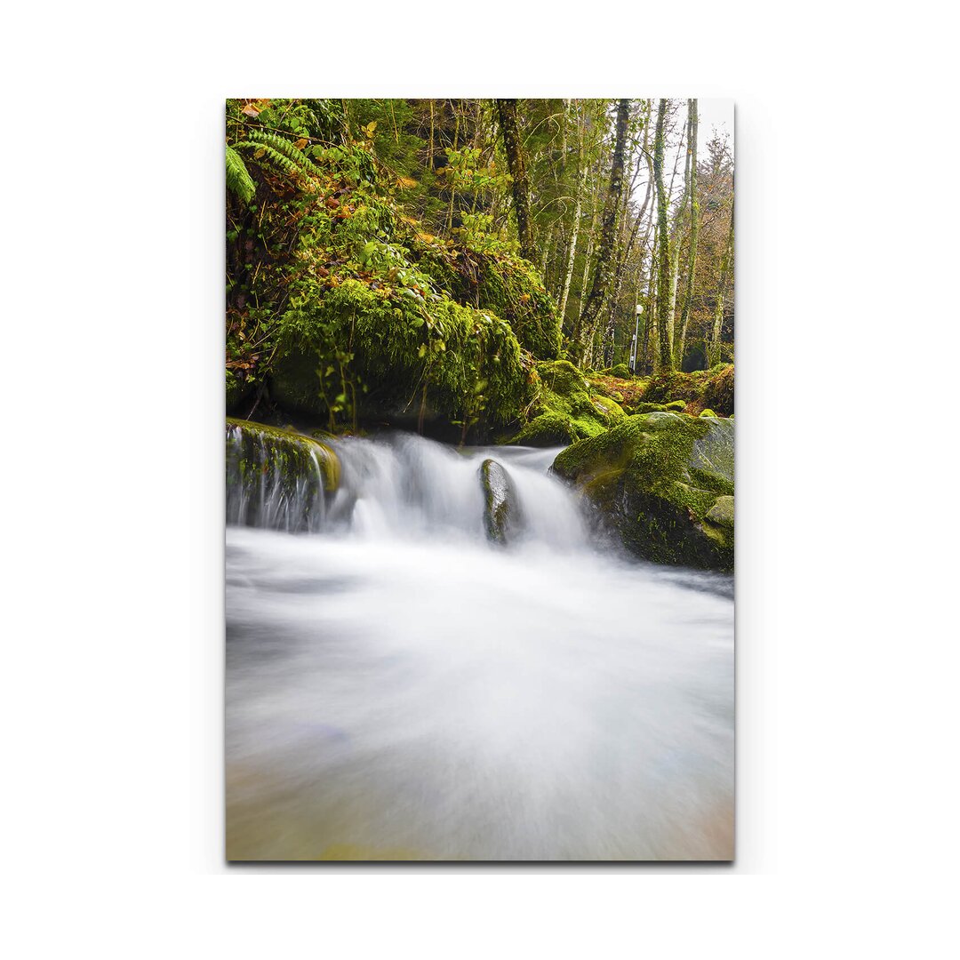 Leinwandbild Wasserfall im Herbst