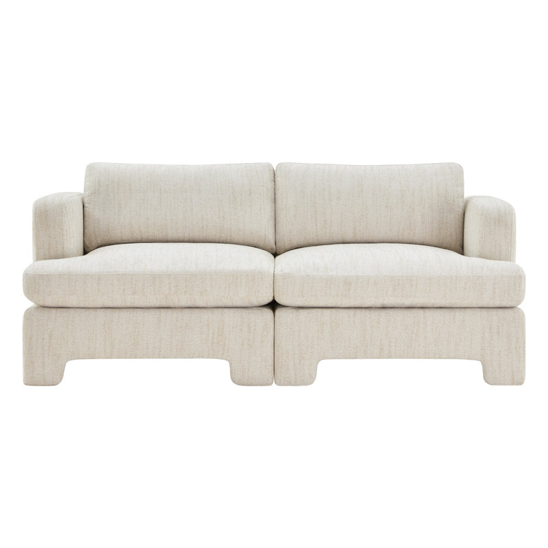 Causeuse modulaire rembourrée Jolie 77 po Jolie, Boucle texturée naturelle moelleuse