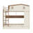 Solid Wood Full over Full Bunk Bed with Trundle, Storage Shelves & Hooks - No Box Spring Needed, Beige & Natural Finish-356072580-356072581