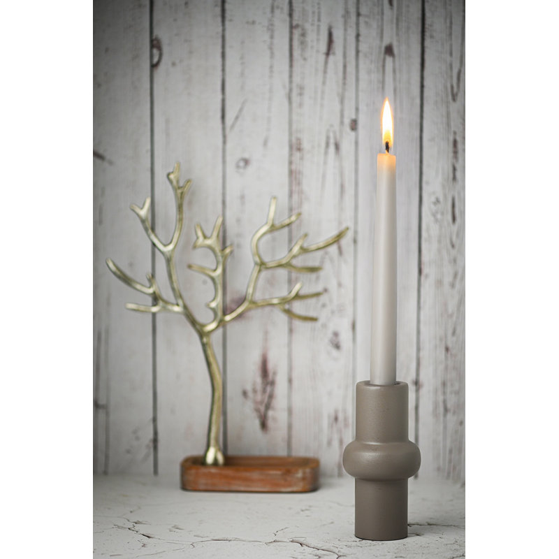 Porte-bougie en fer gris foncé