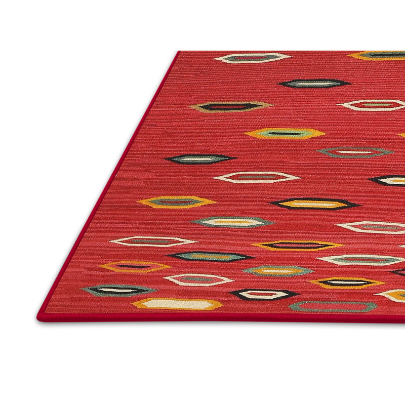 Tapis de zone rouge contemporaine, Rectangle 2 pi x 4 pi