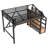 Full Loft Bed with Storage Stairs, Shelves & Built-in Wardrobe, USB Ports & LED Lights, Noise-Reduced, Natural Wood-33810122-33810126