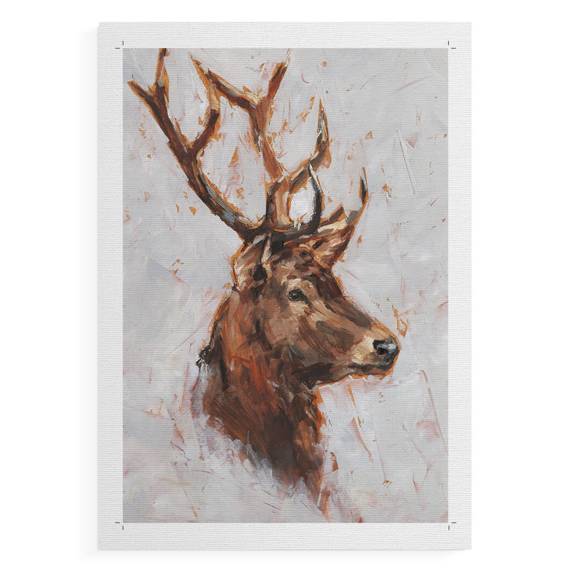 Étude de cerf II - impression sur toile seulement - non encadrée, H 18 po x l 12 po