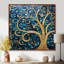 «Whirling Art Nouveau Tree Teal Blue Sky», reproduction d'art murale arbre-1402157917-1402157909