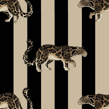 SC 0005WP88449  Leaping Cheetah, Evergreen - Scalamandre Wallpaper